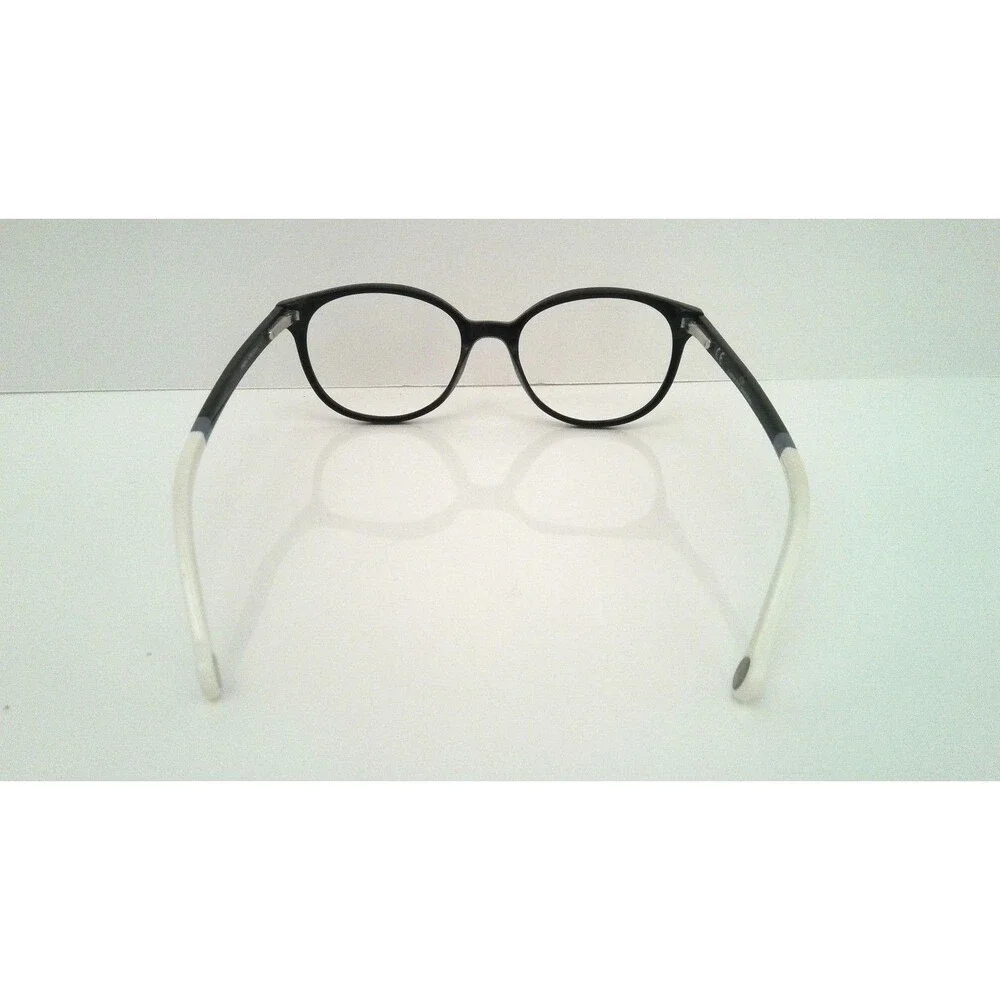 Carolina Herrera VHE612 Black & White Eyeglass Frames Women's Round Cat